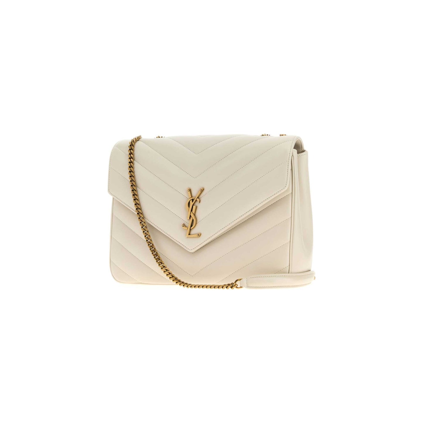 Saint Laurent Mala de Ombro Grande Loulou em Pele de Cordeiro