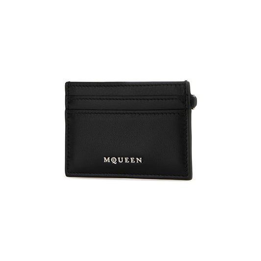 Sling Card Holder in Black Leather