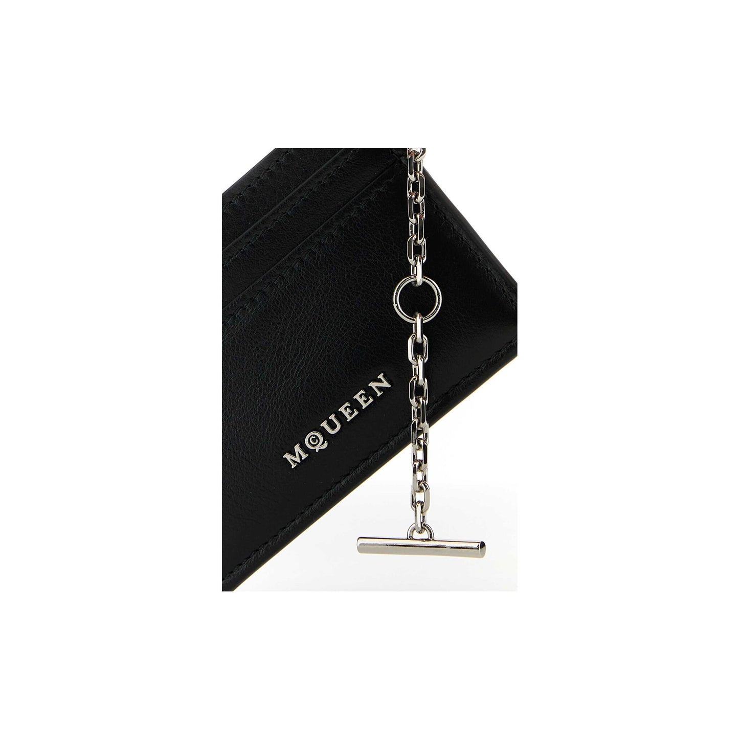 Sling Card Holder in Black Leather