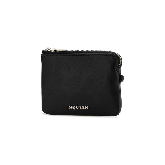 Porta-Cartões Sling em Pele de Vitelo Martelada Preta