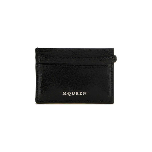 Sling Card Holder in Black and Caramel Leather