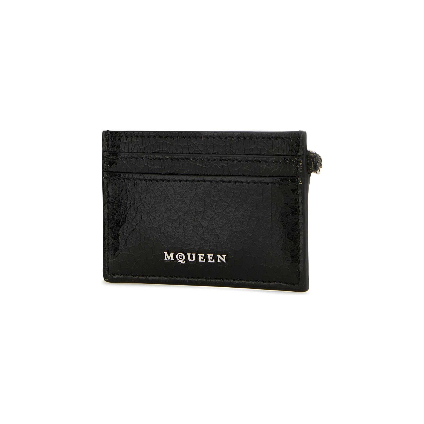 Sling Card Holder in Black and Caramel Leather