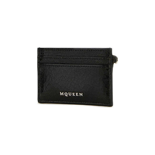 Sling Card Holder in Black and Caramel Leather