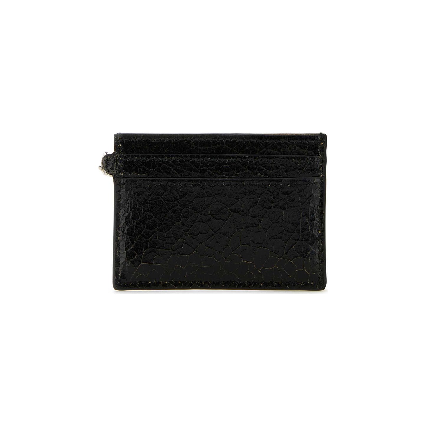 Sling Card Holder in Black and Caramel Leather