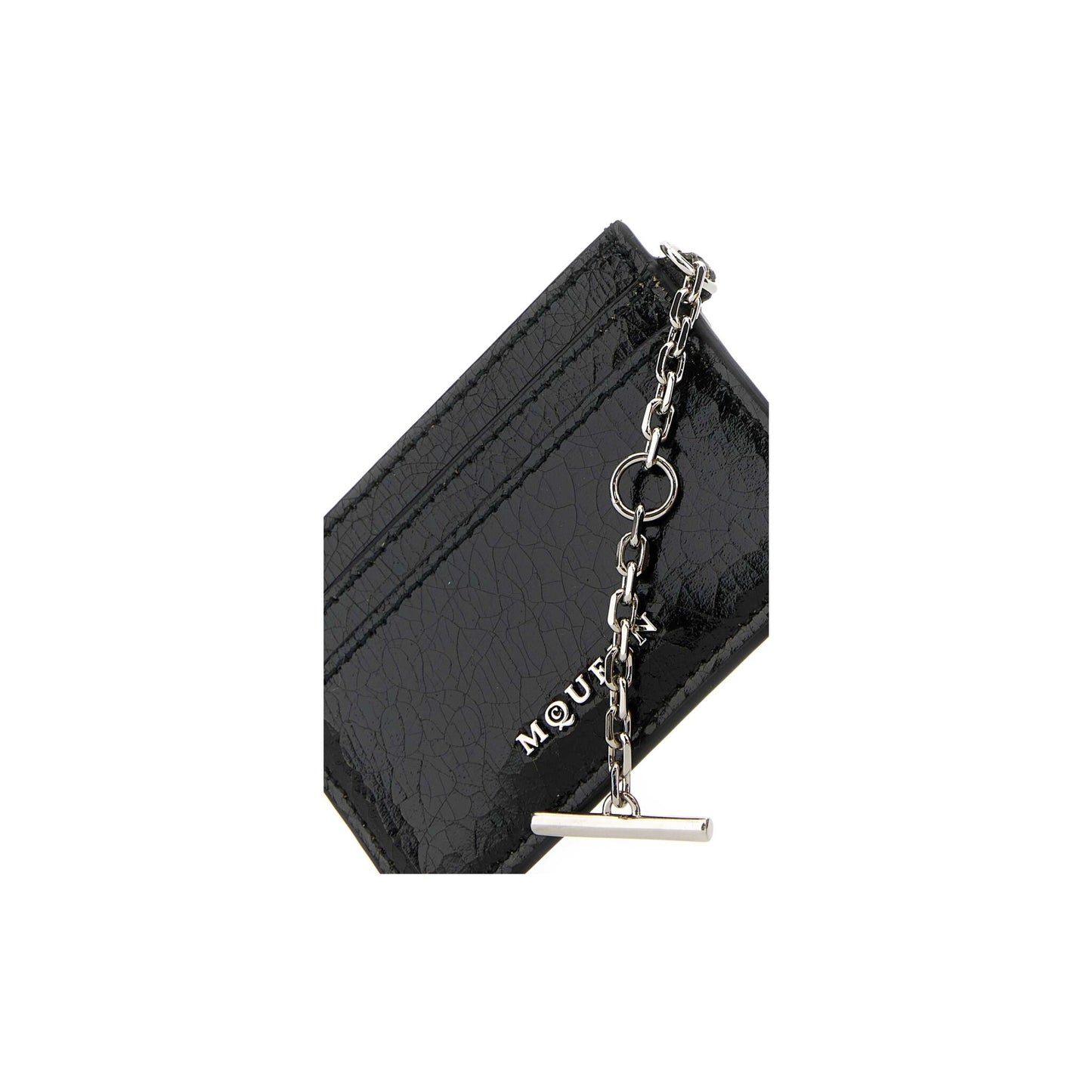 Sling Card Holder in Black and Caramel Leather