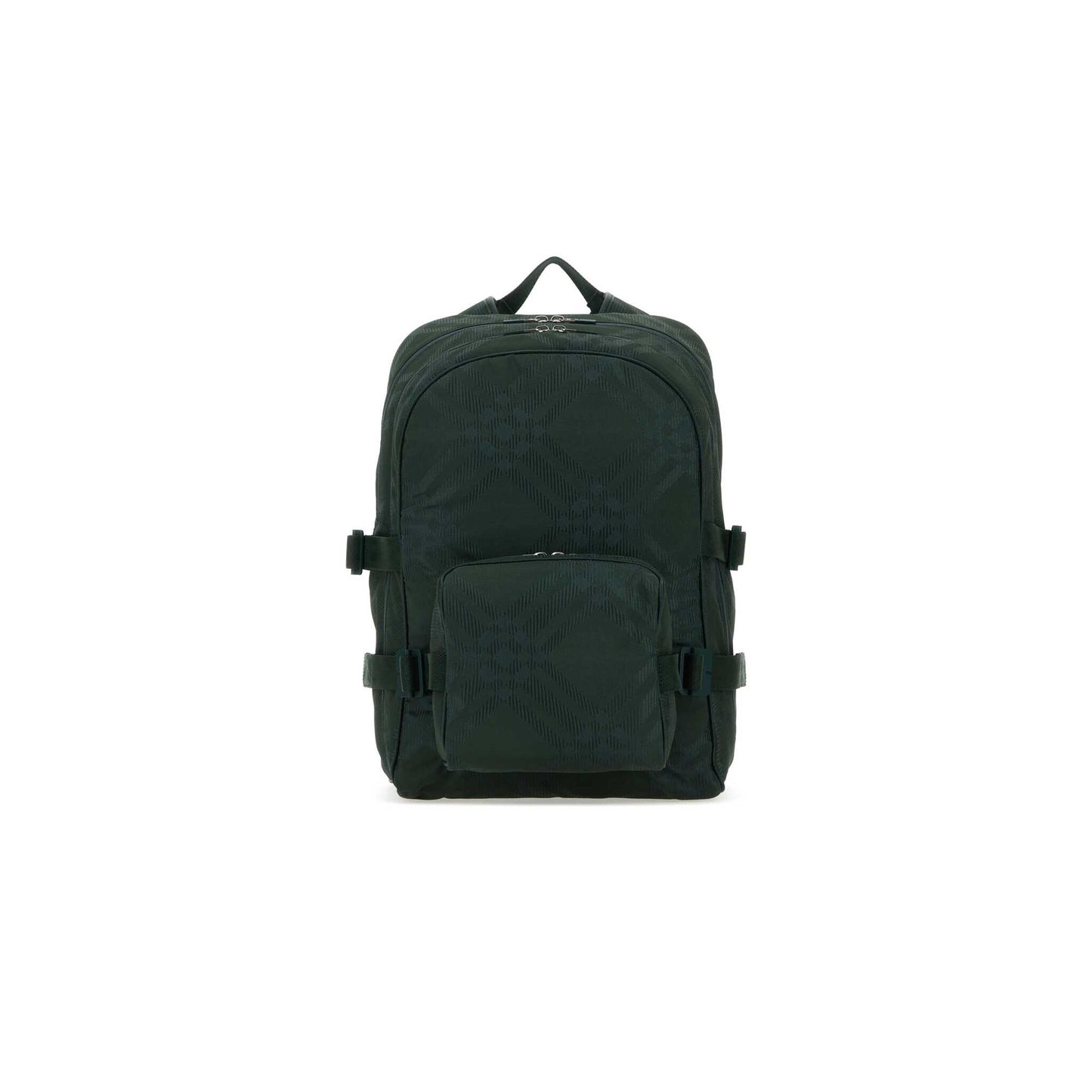 Nylon and Polyester Blend Check Backpack