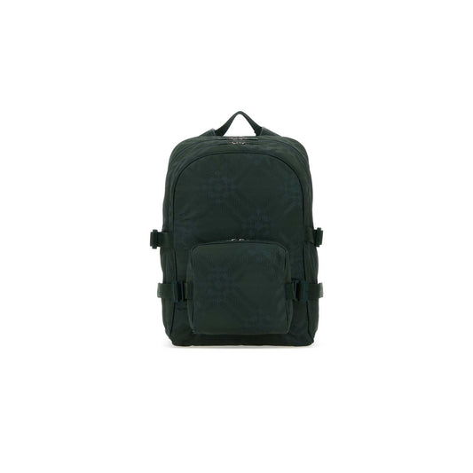 Nylon and Polyester Blend Check Backpack