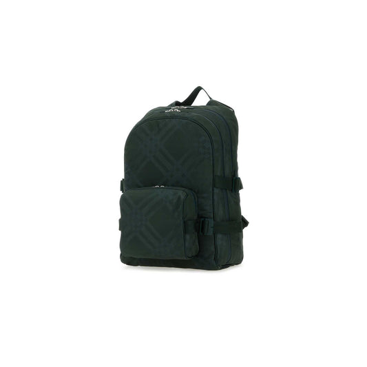 Nylon and Polyester Blend Check Backpack