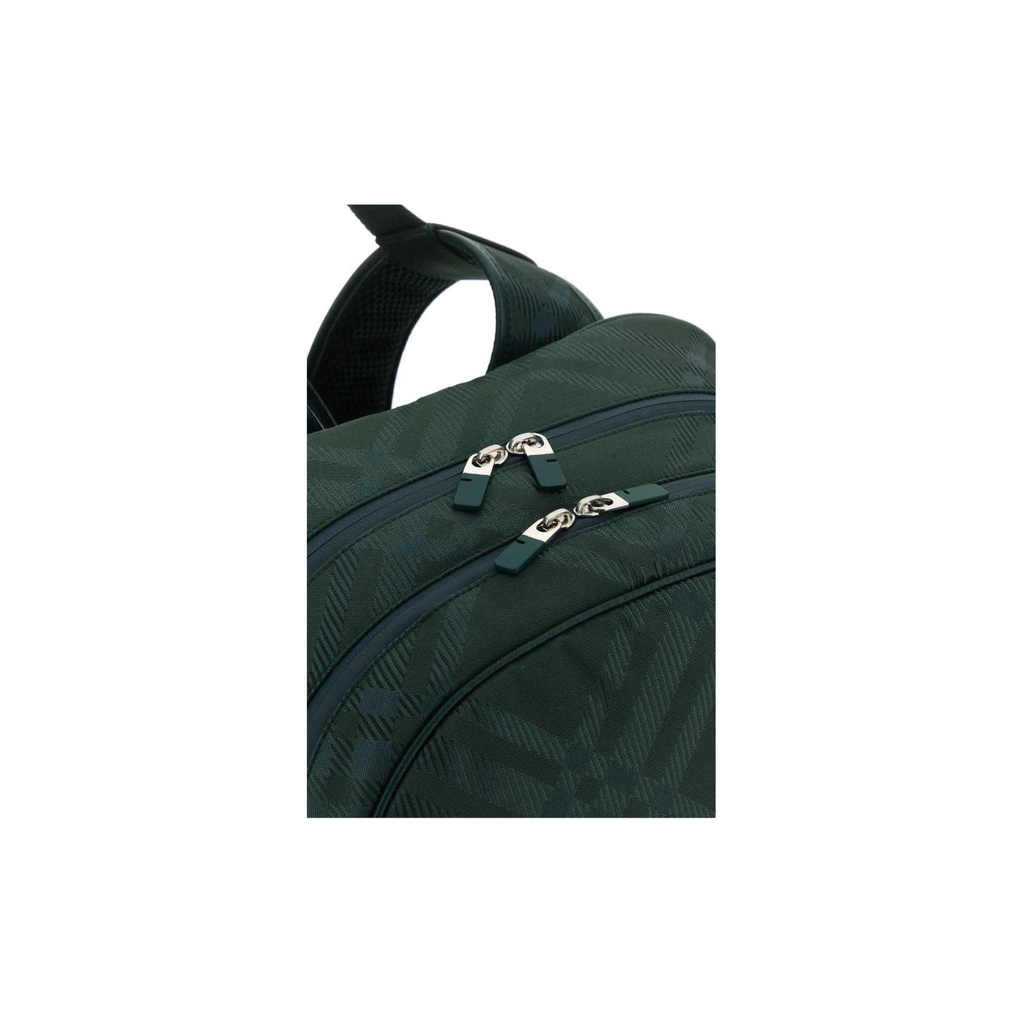 Nylon and Polyester Blend Check Backpack