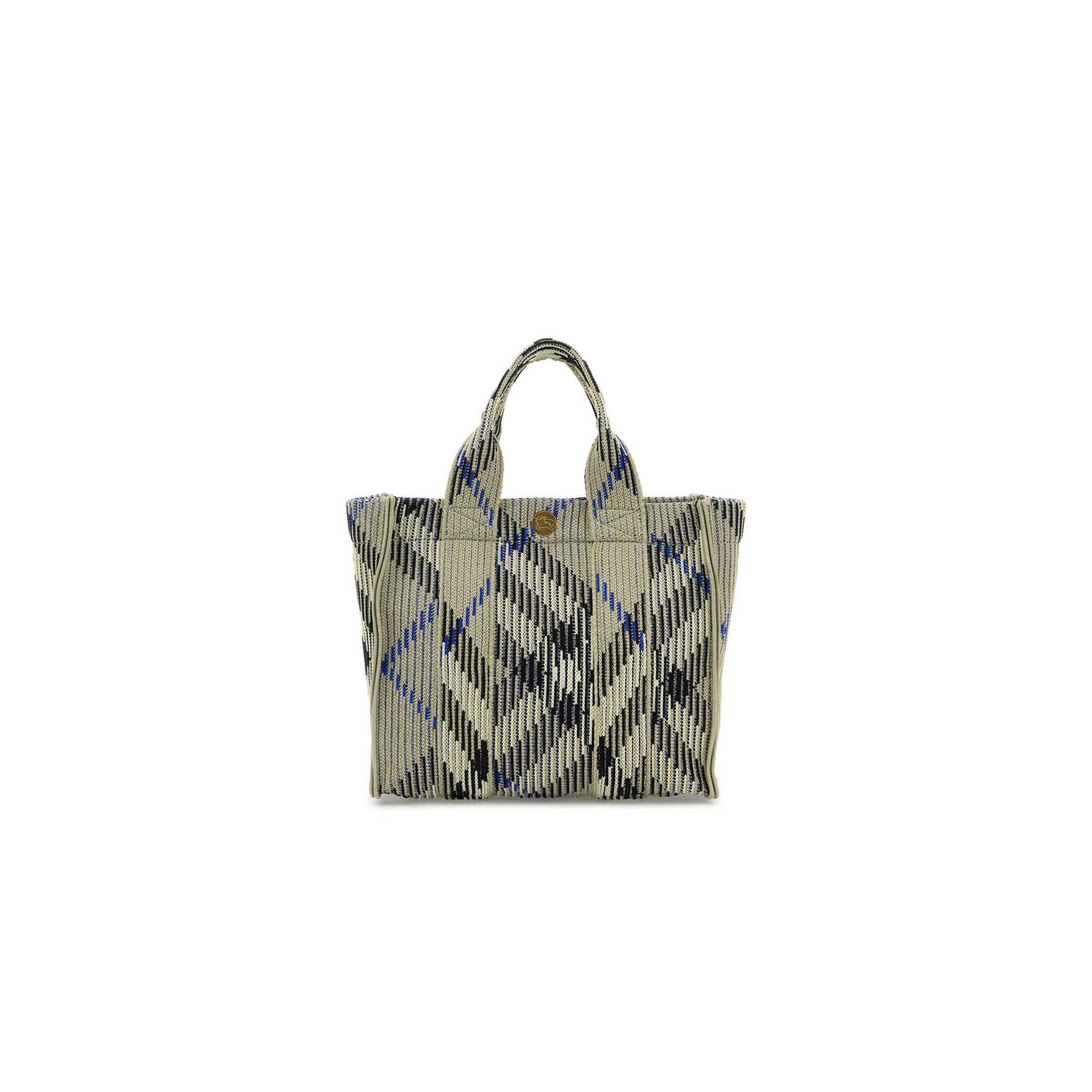 Mini Knit Tote in Nylon with Golden Metal Details