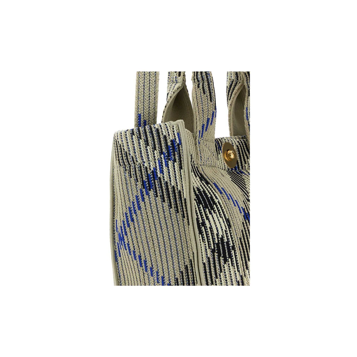 Mini Knit Tote in Nylon with Golden Metal Details