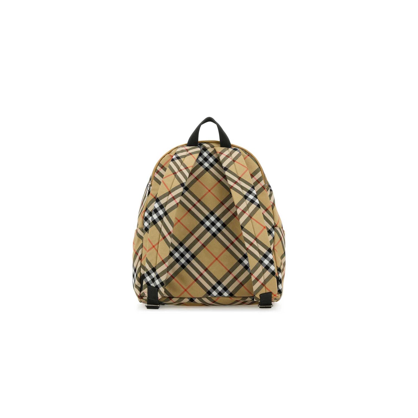 Check Embroidered Fabric Backpack
