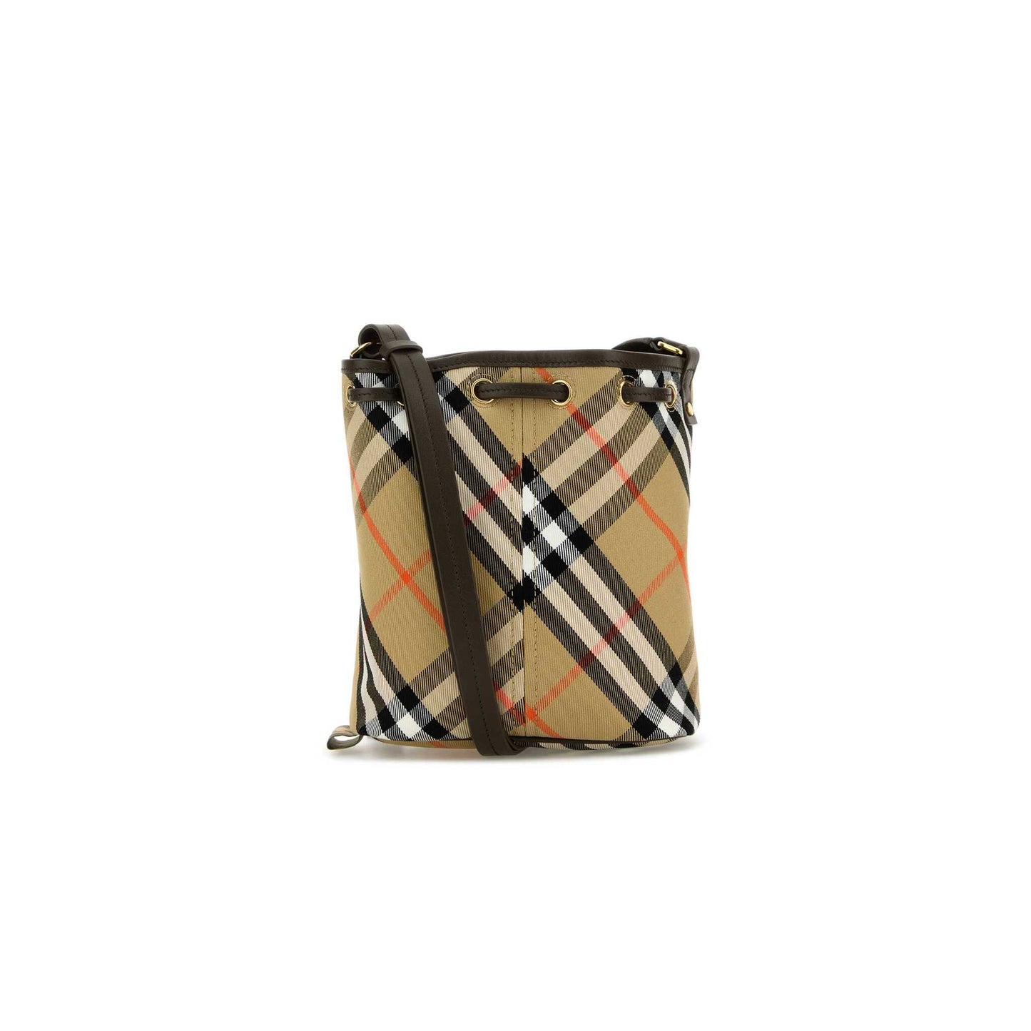 Drawstring Bucket Bag in Embroidered Cotton Canvas