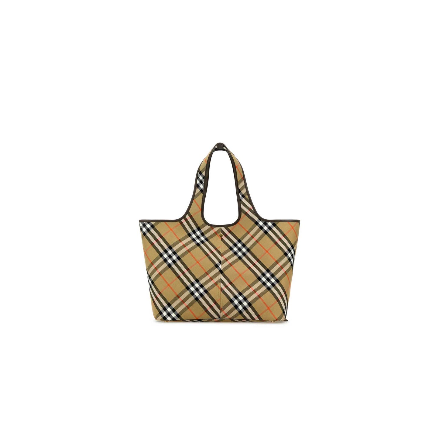Check Medium Embroidered Canvas Shopping Bag