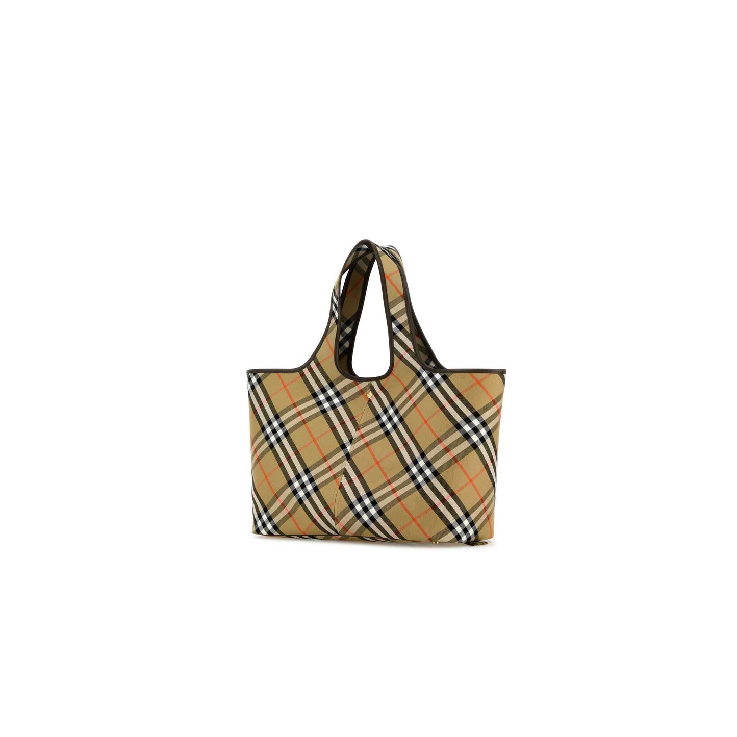 Check Medium Embroidered Canvas Shopping Bag