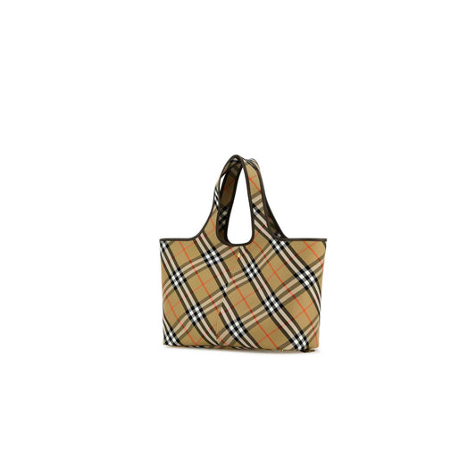 Check Medium Embroidered Canvas Shopping Bag