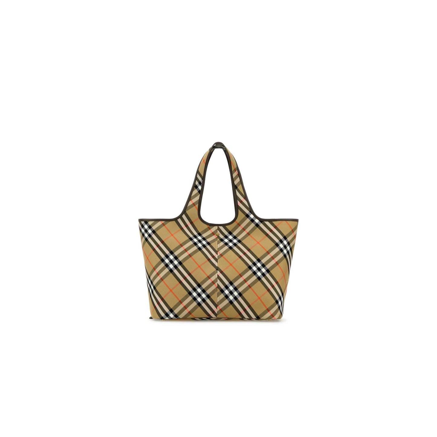 Check Medium Embroidered Canvas Shopping Bag