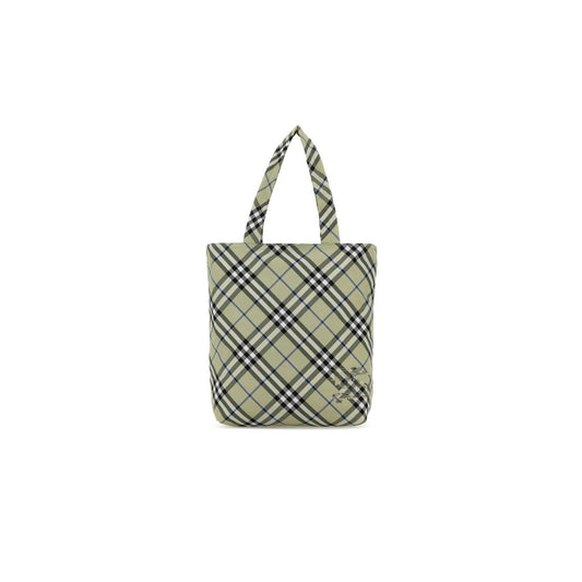 Check Embroidered Canvas Tote Bag