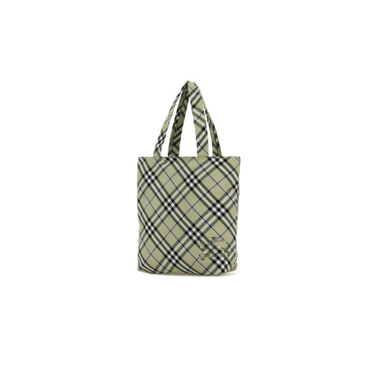 Check Embroidered Canvas Tote Bag
