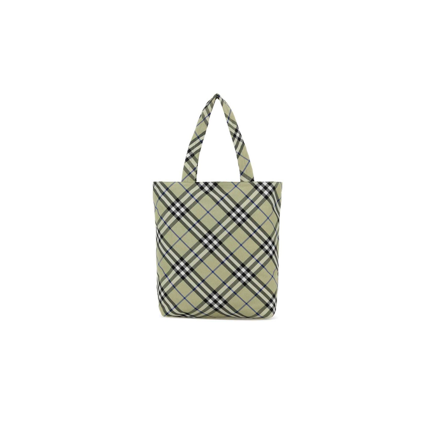 Check Embroidered Canvas Tote Bag