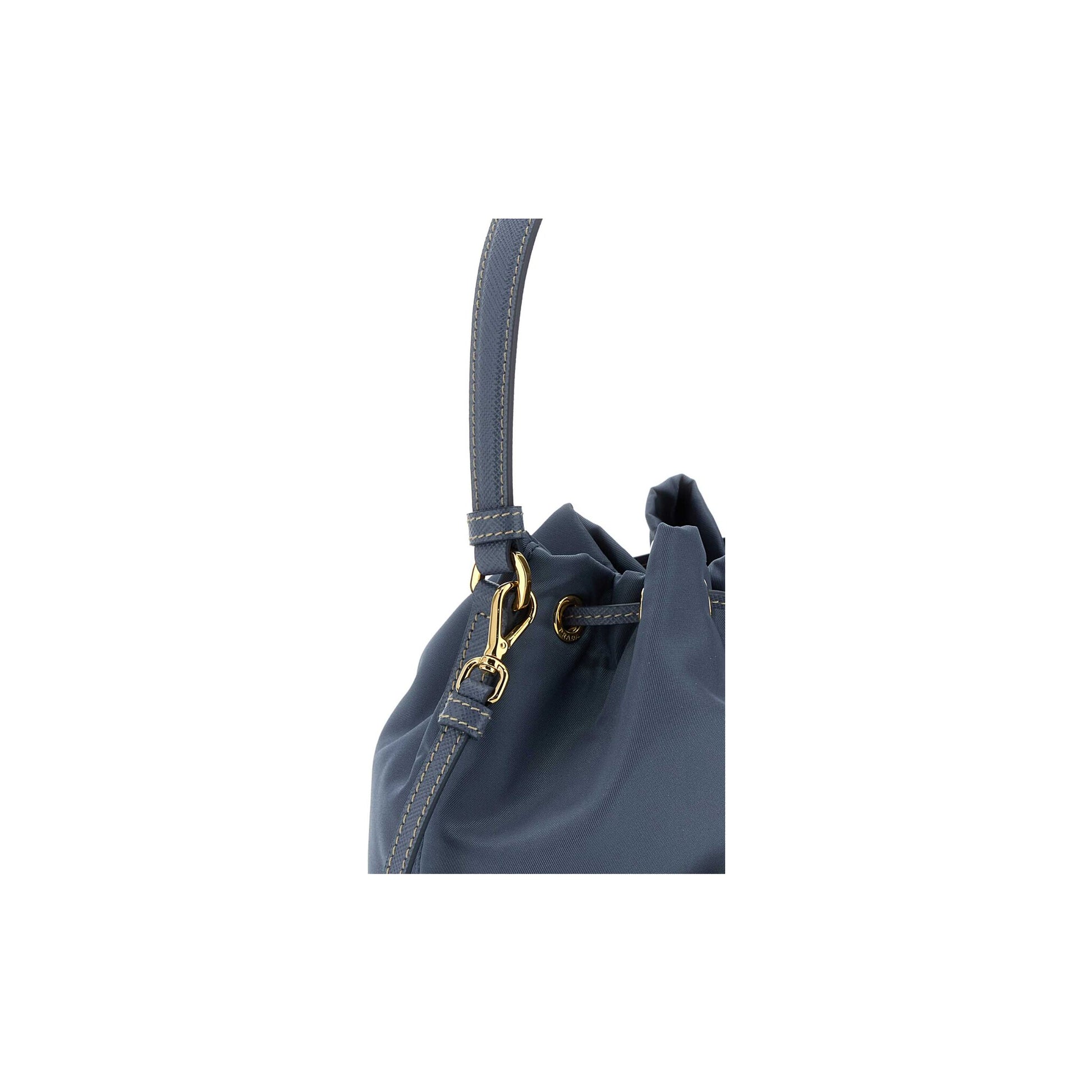 Prada Mala Saco Buckle em Re-Nylon — Castanho