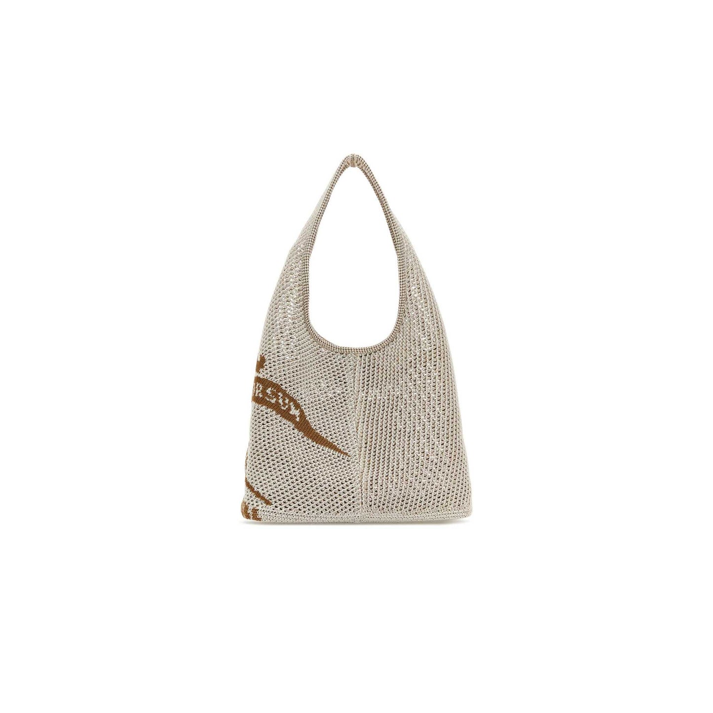Large Crochet Shopping Bag in Viscose, Nylon and Polyester