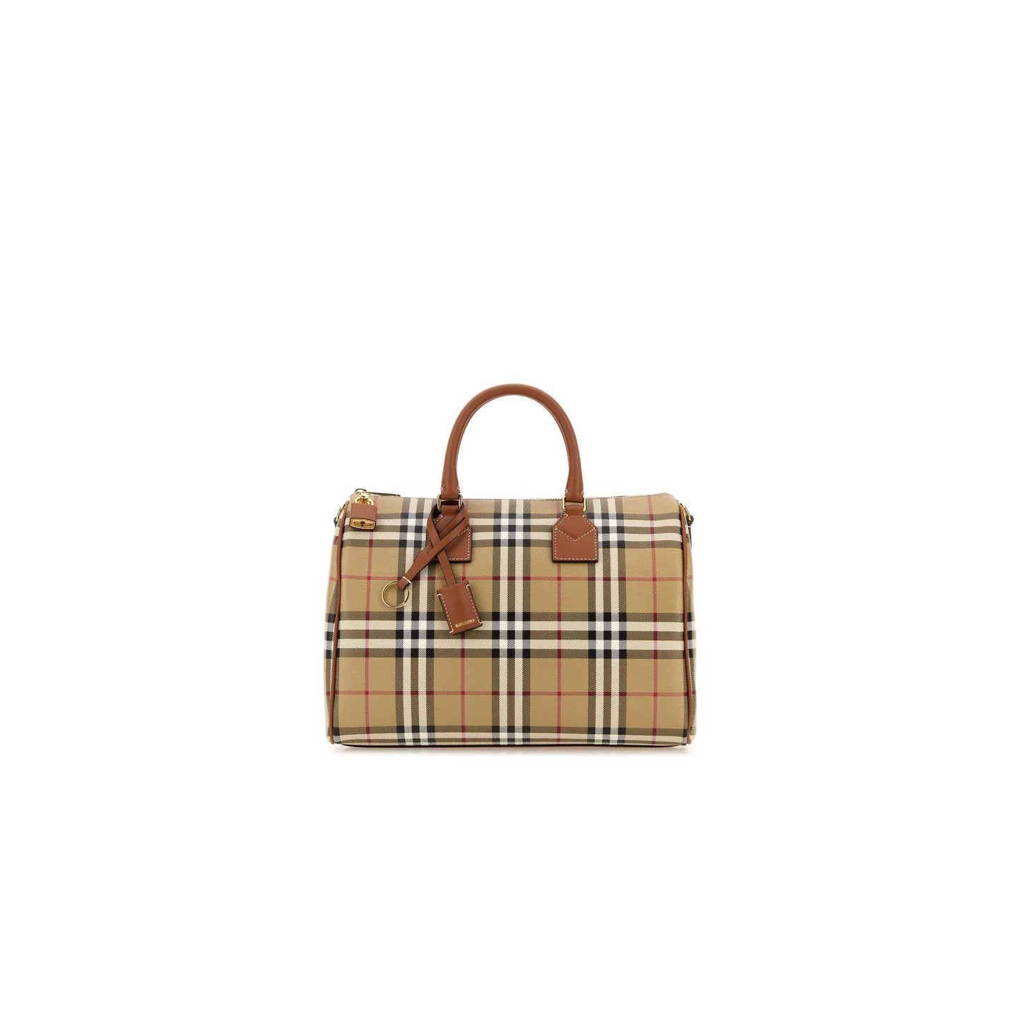 Check Bowling Bag in Printed Canvas