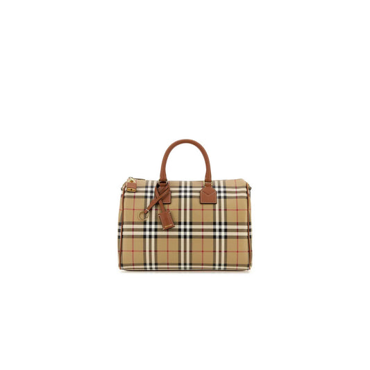Check Bowling Bag in Printed Canvas