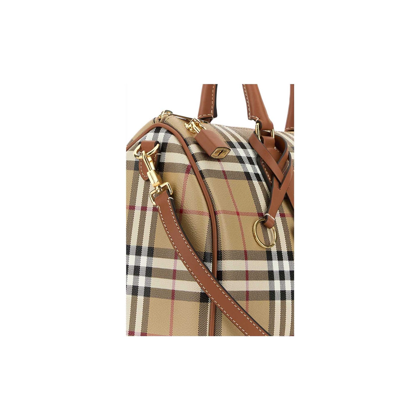 Check Bowling Bag in Printed Canvas