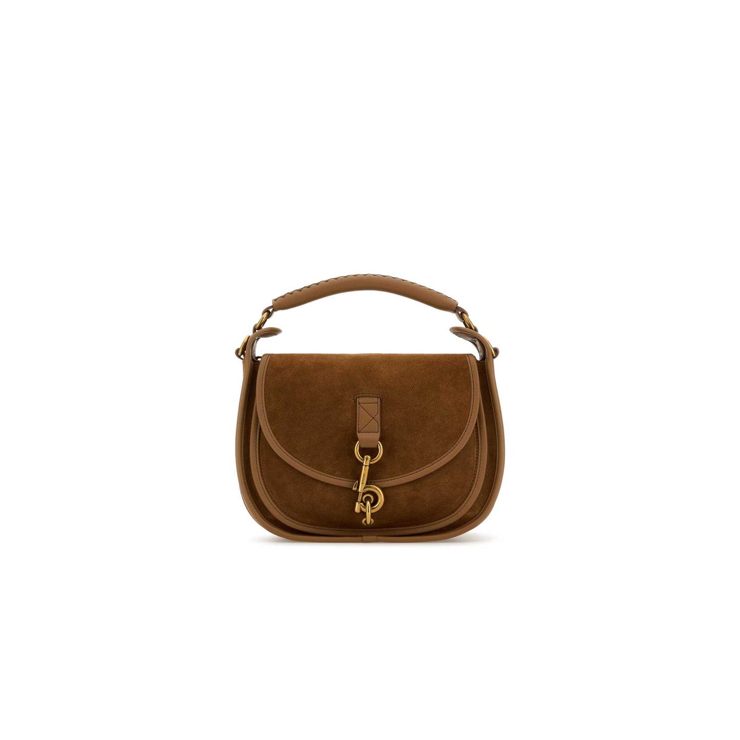 B Clip Messenger Bag in Suede