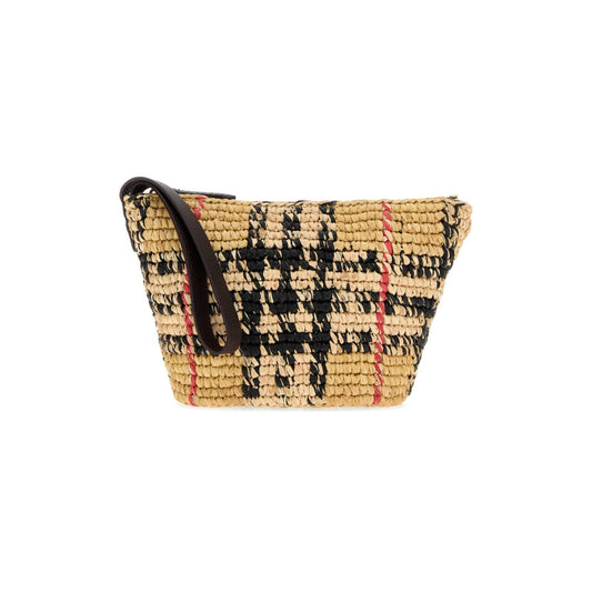 Burberry Embroidered raffia beauty case Wallet