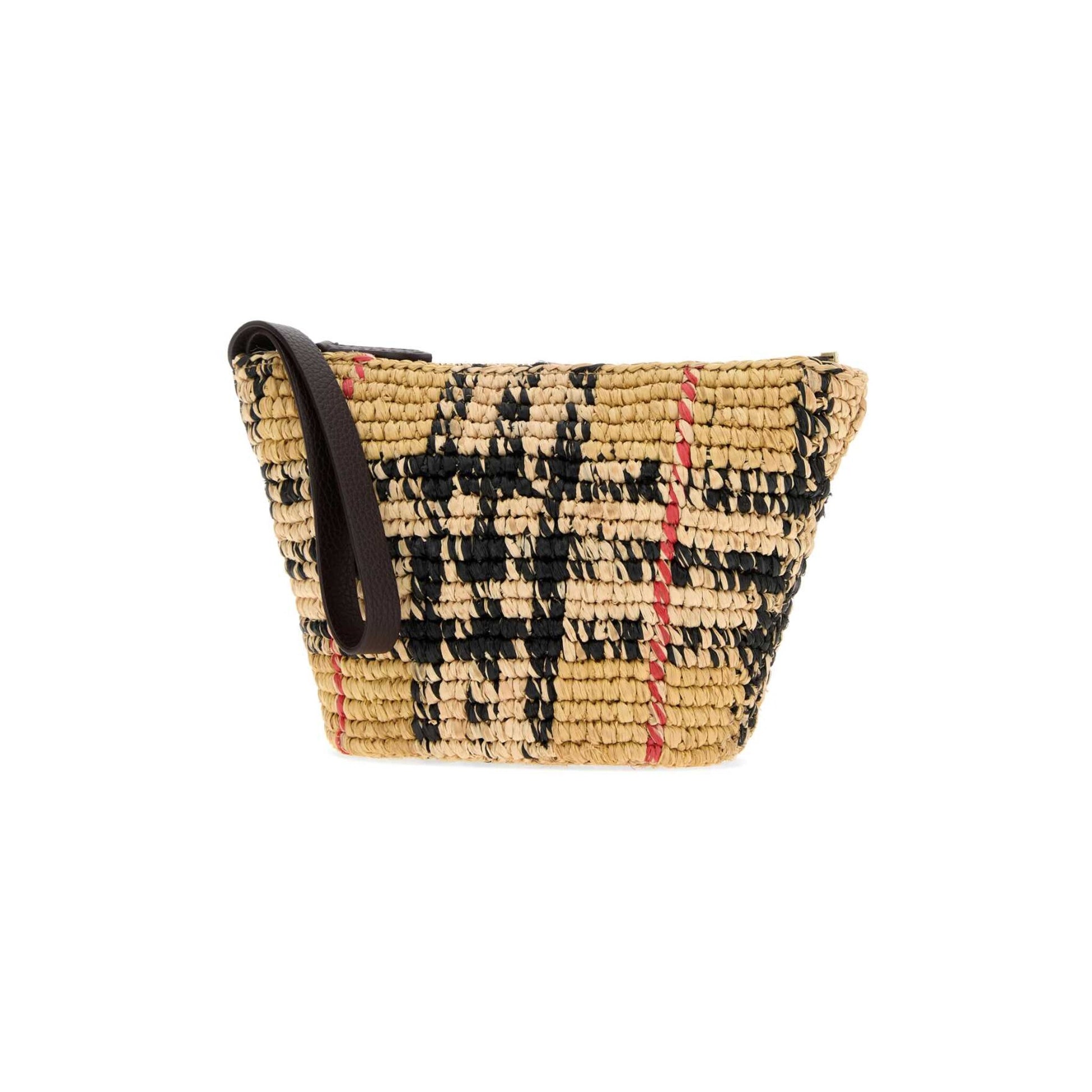 Burberry Embroidered raffia beauty case Wallet
