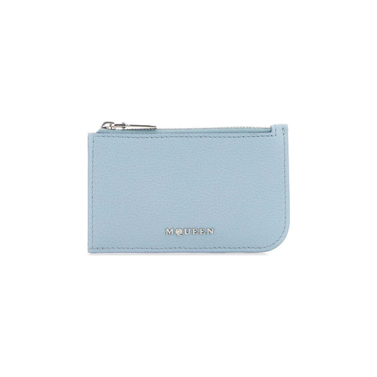 Sling Wallet with Clasp in Blue Leather
