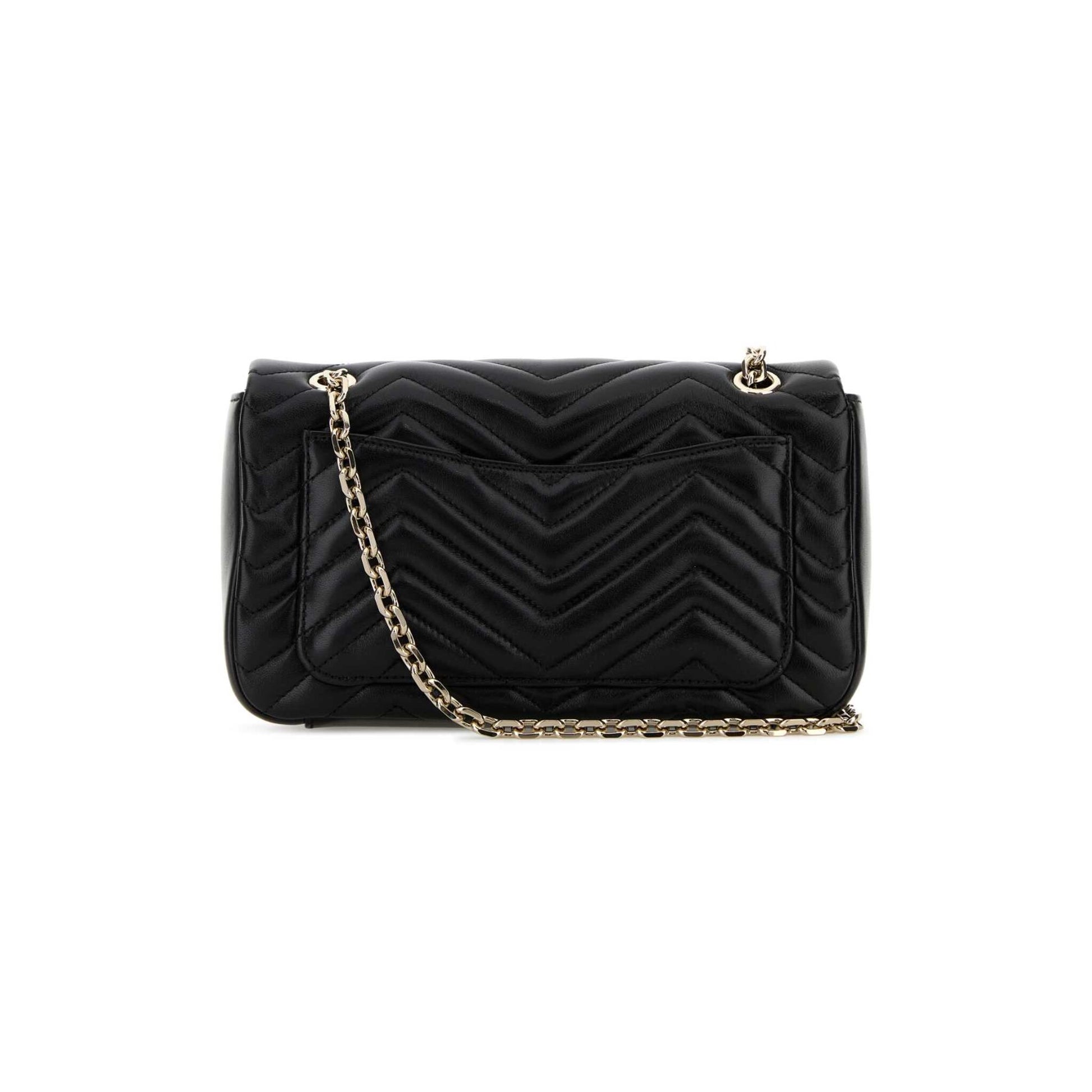 Gucci Mala de Ombro Média GG Marmont em Lona — Preto