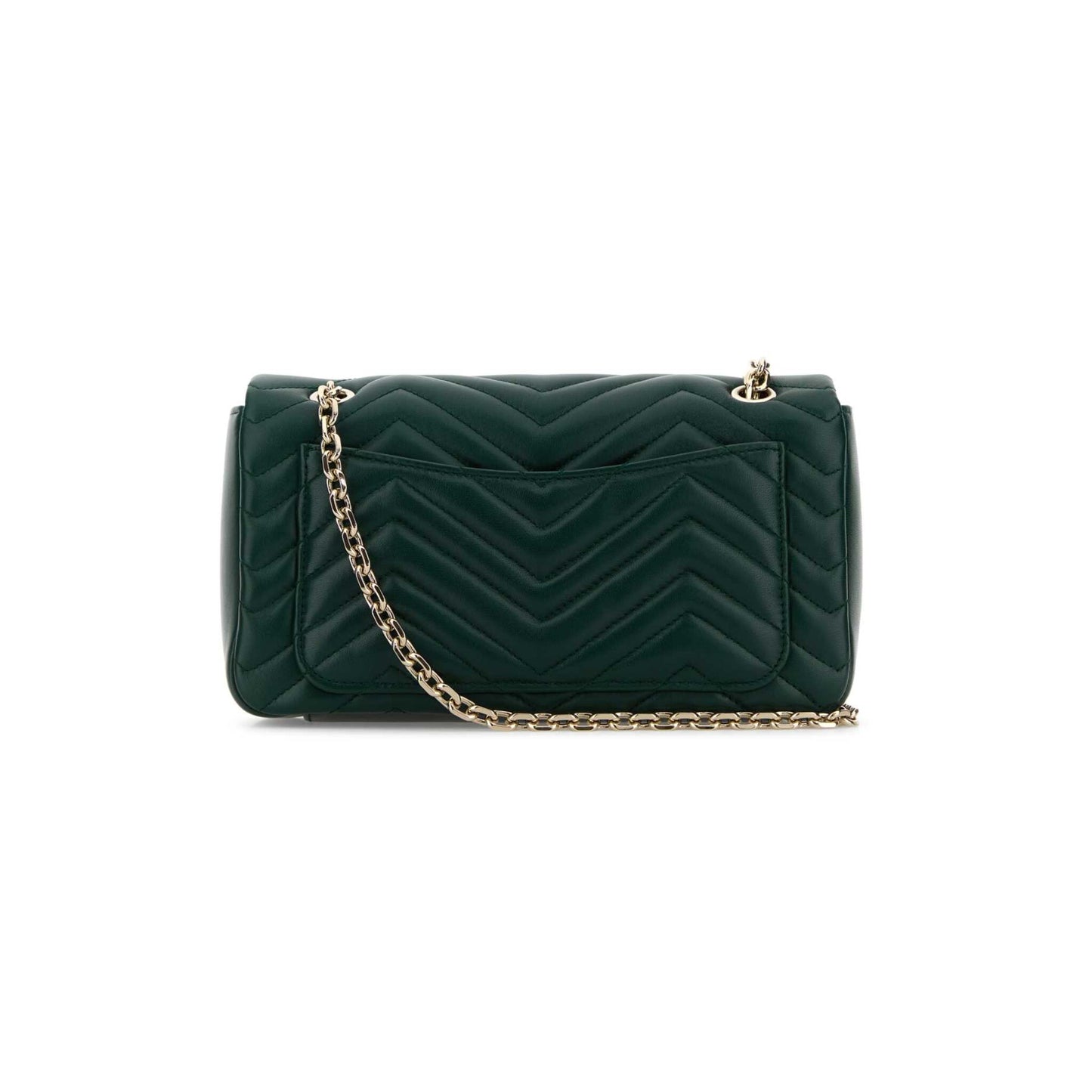 Gucci Mala de Ombro Média GG Marmont em Pele — Castanho