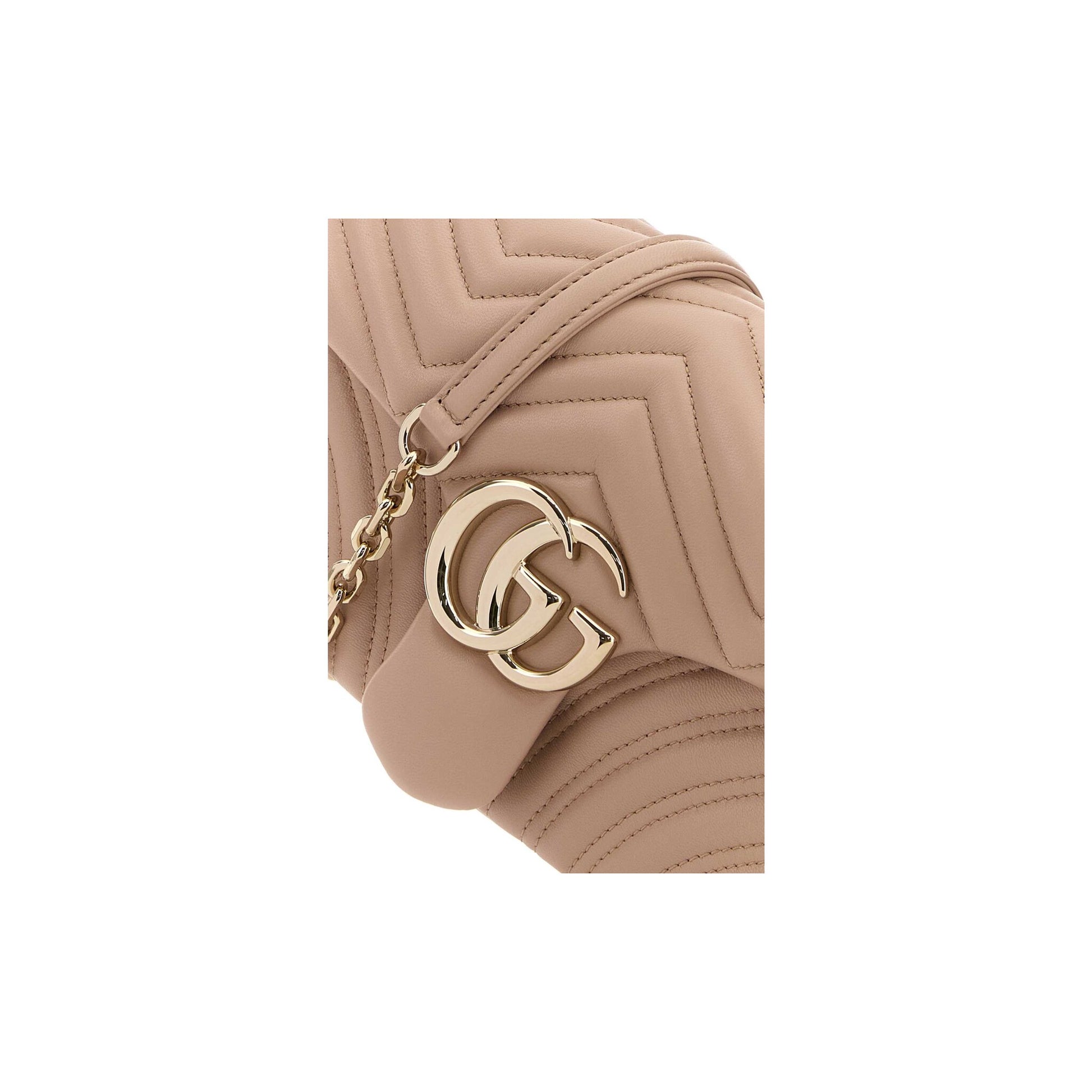 Gucci Mala de Ombro Média GG Marmont em Pele — Lilás