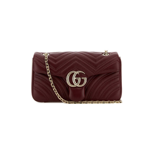 Gucci Mala de Ombro Média GG Marmont em Lona — Preto