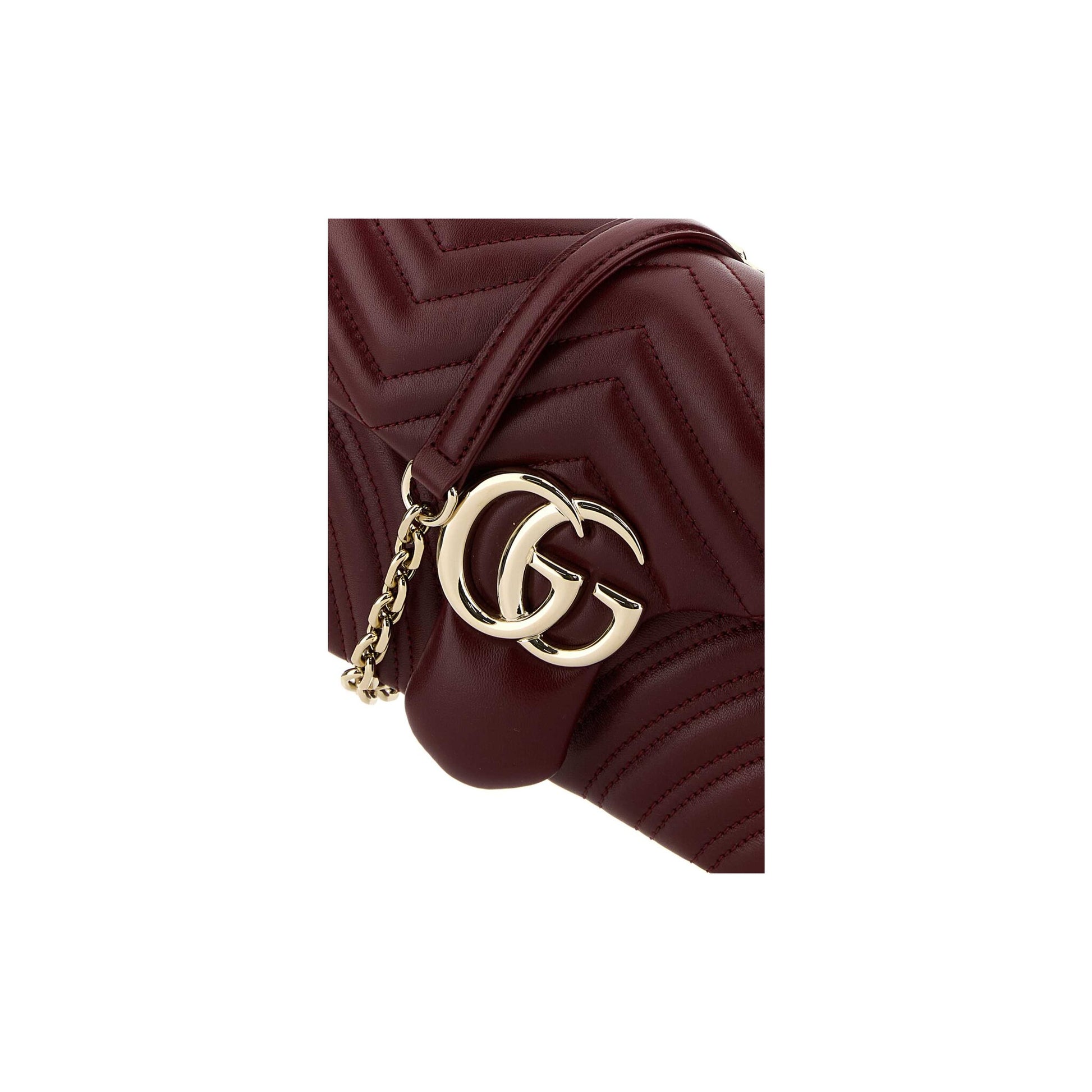 Gucci Mala de Ombro Média GG Marmont em Lona — Preto