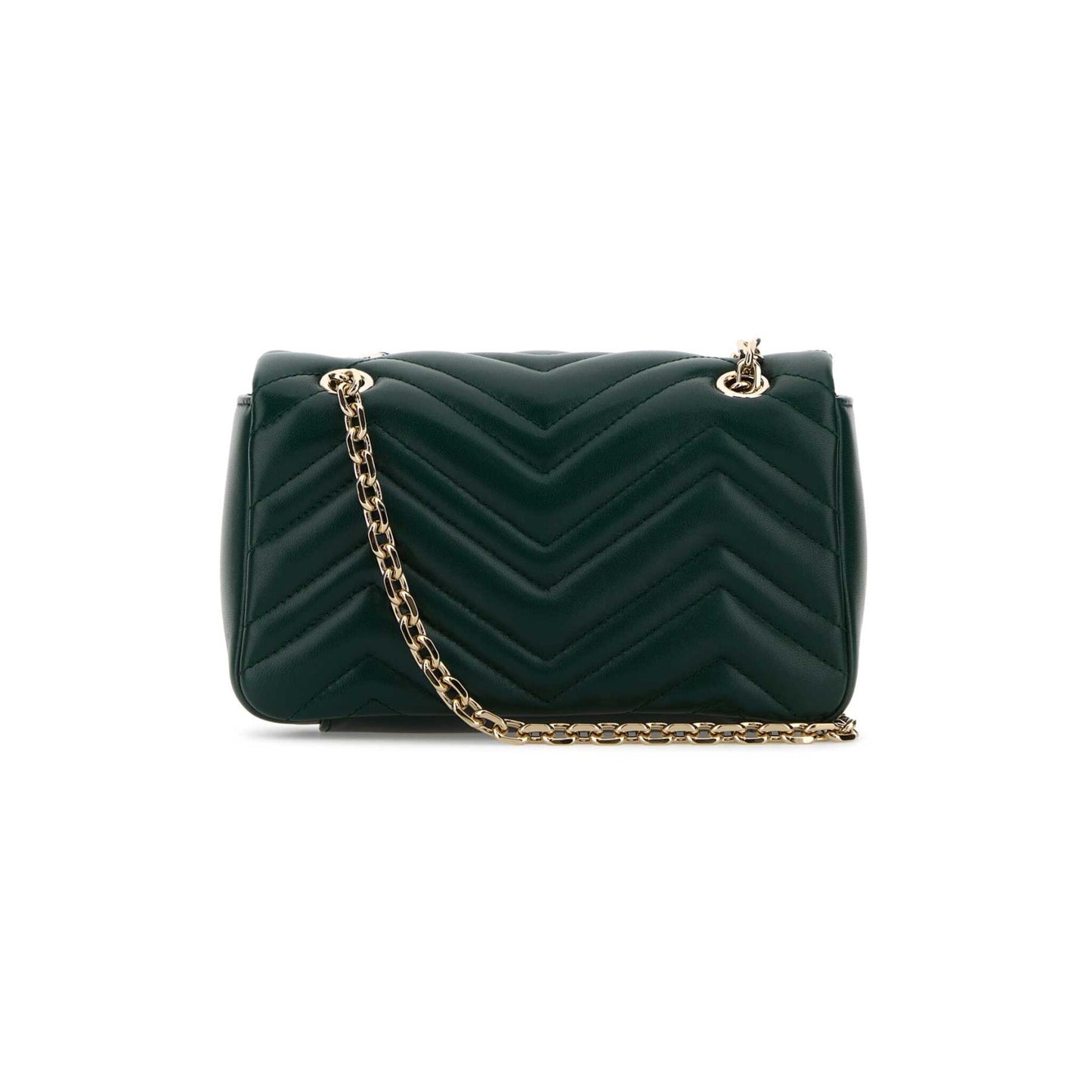 Gucci Mala de Ombro Pequena GG Marmont em Pele — Castanho