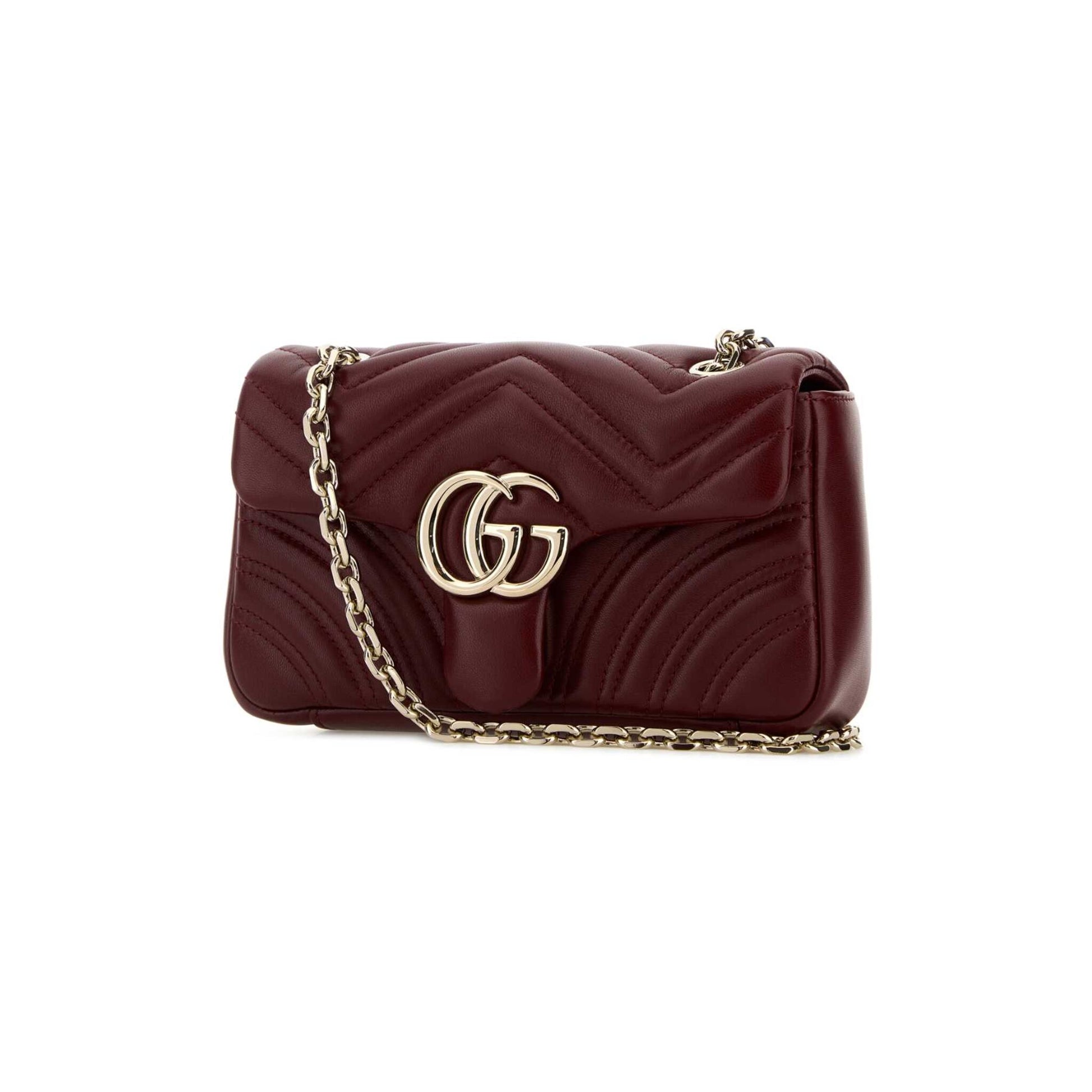 Gucci Mala de Ombro Pequena GG Marmont em Lona — Rosa