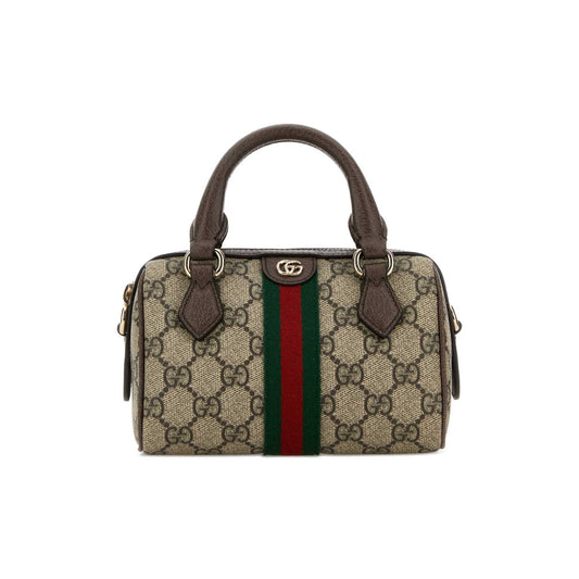 Gucci Mala de Ombro em Lona — Bege