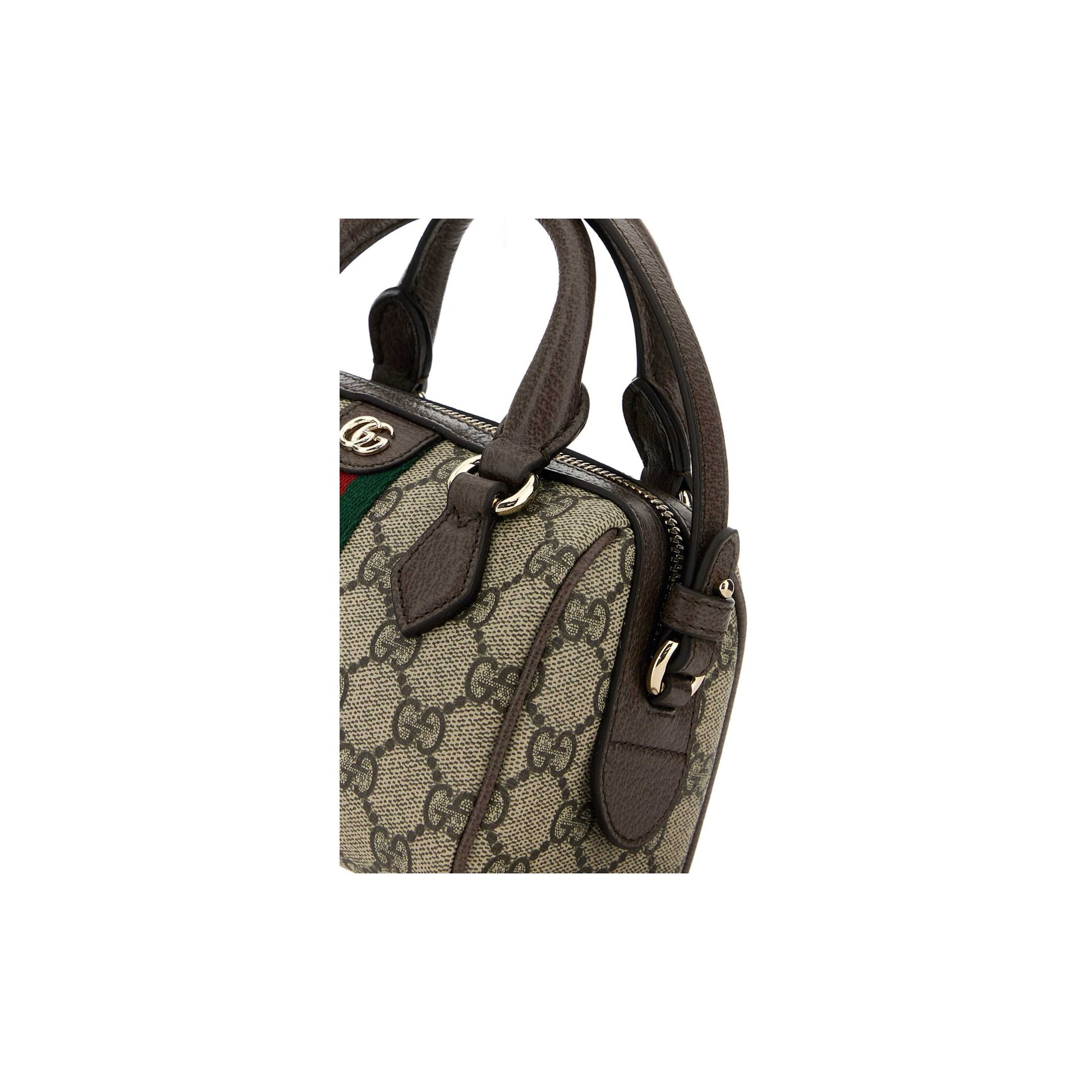 Gucci Mala de Ombro em Lona — Bege