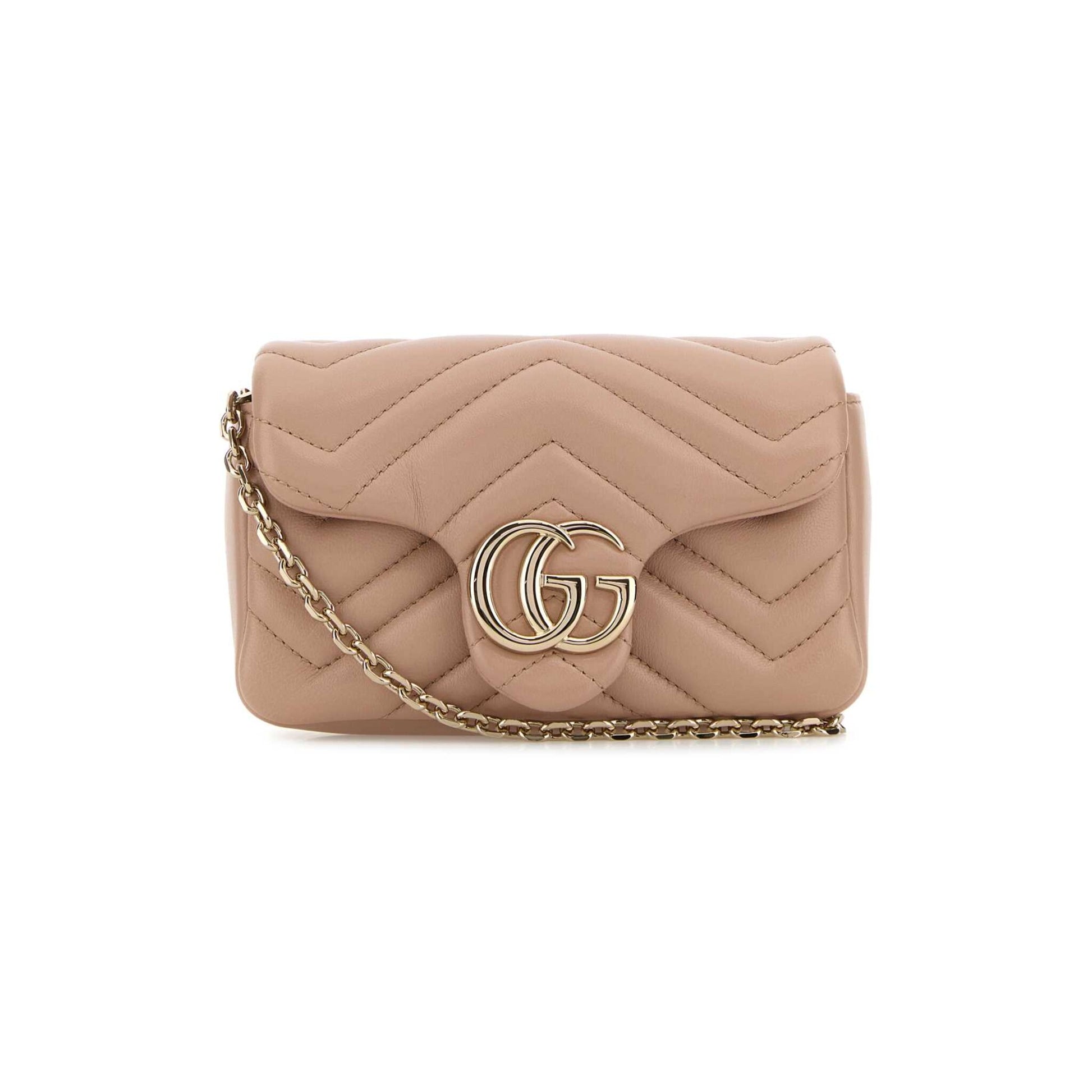 Gucci Mala de Ombro Mini GG Marmont em Pele — Lilás