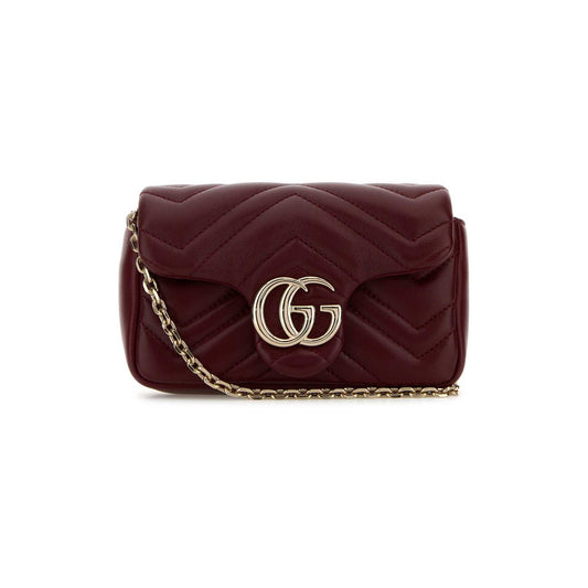 Gucci Mala de Ombro Mini GG Marmont em Pele — Rosa