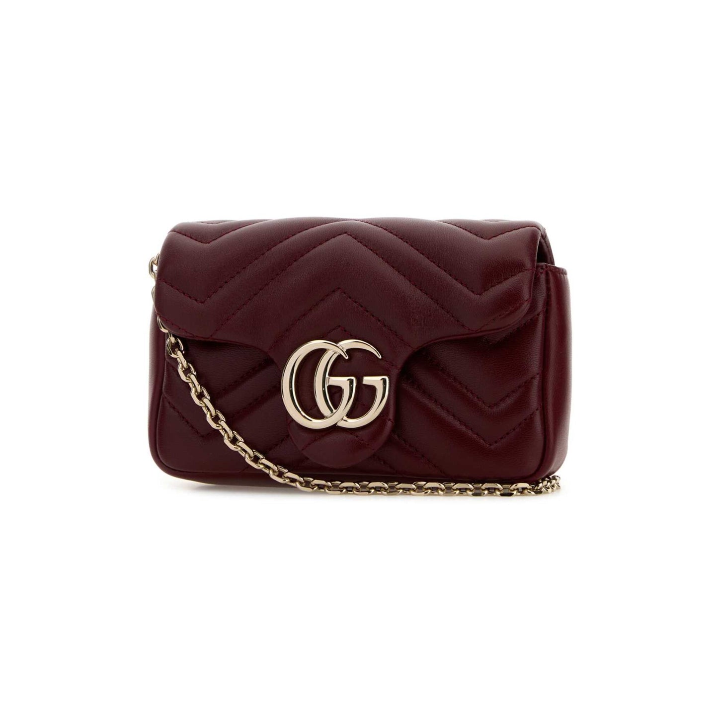 Gucci Mala de Ombro Mini GG Marmont em Pele — Rosa