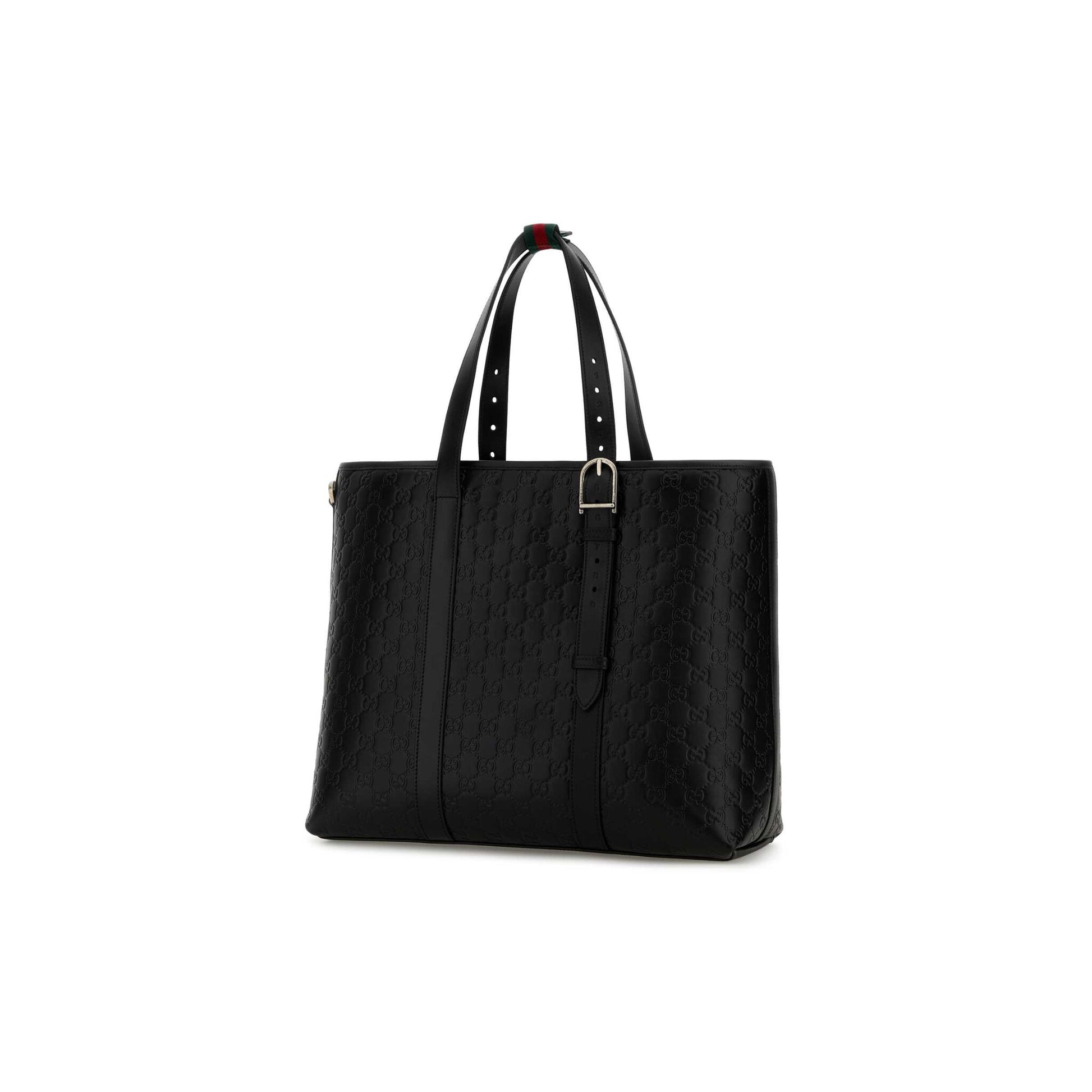 Gucci Mala Tote Grande GG Emblem em Pele