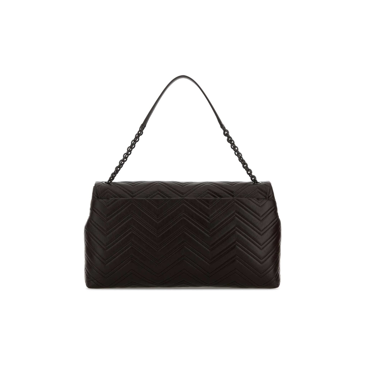 Gucci Mala de Ombro GG Marmont em Pele — Castanho
