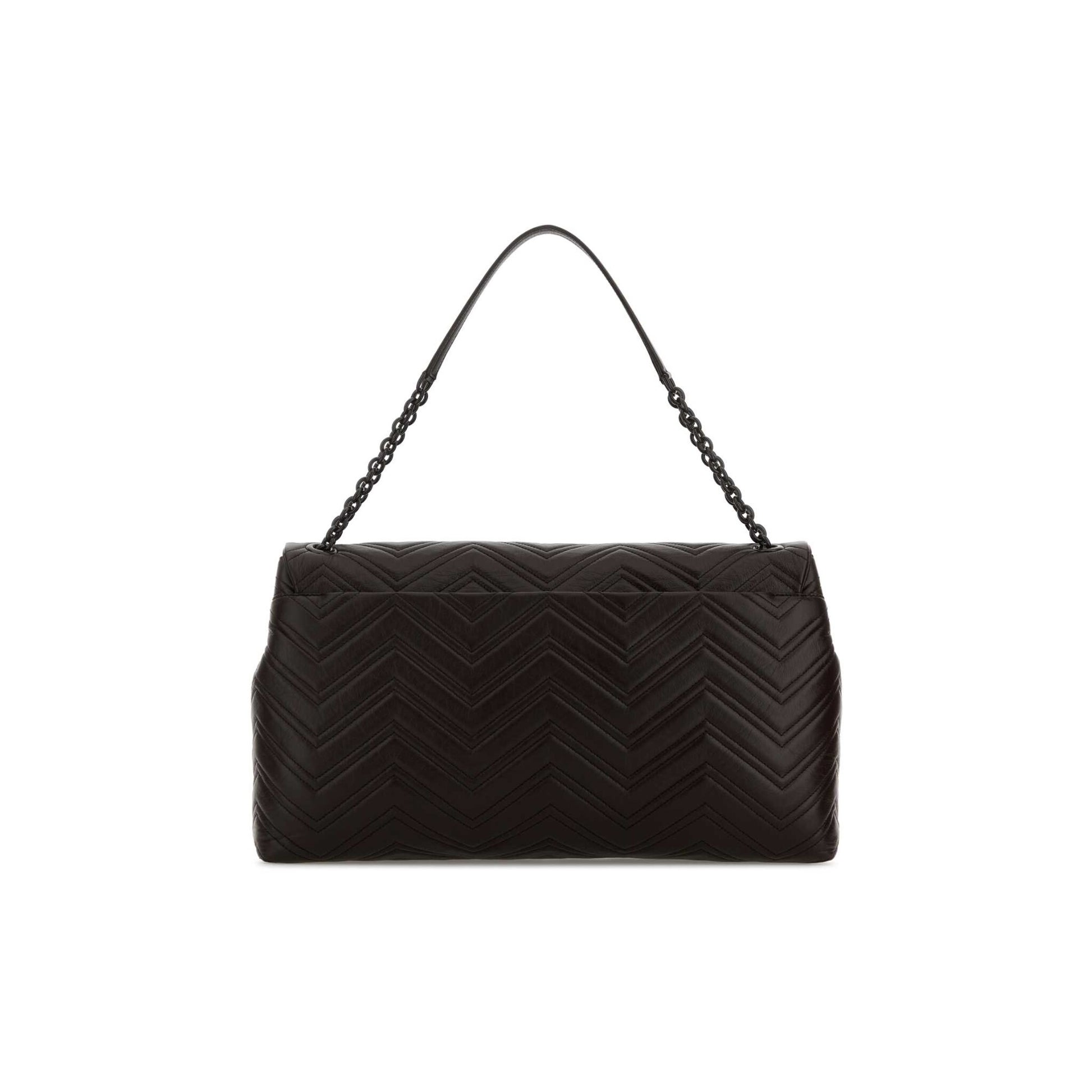 Gucci Mala de Ombro GG Marmont em Pele — Castanho