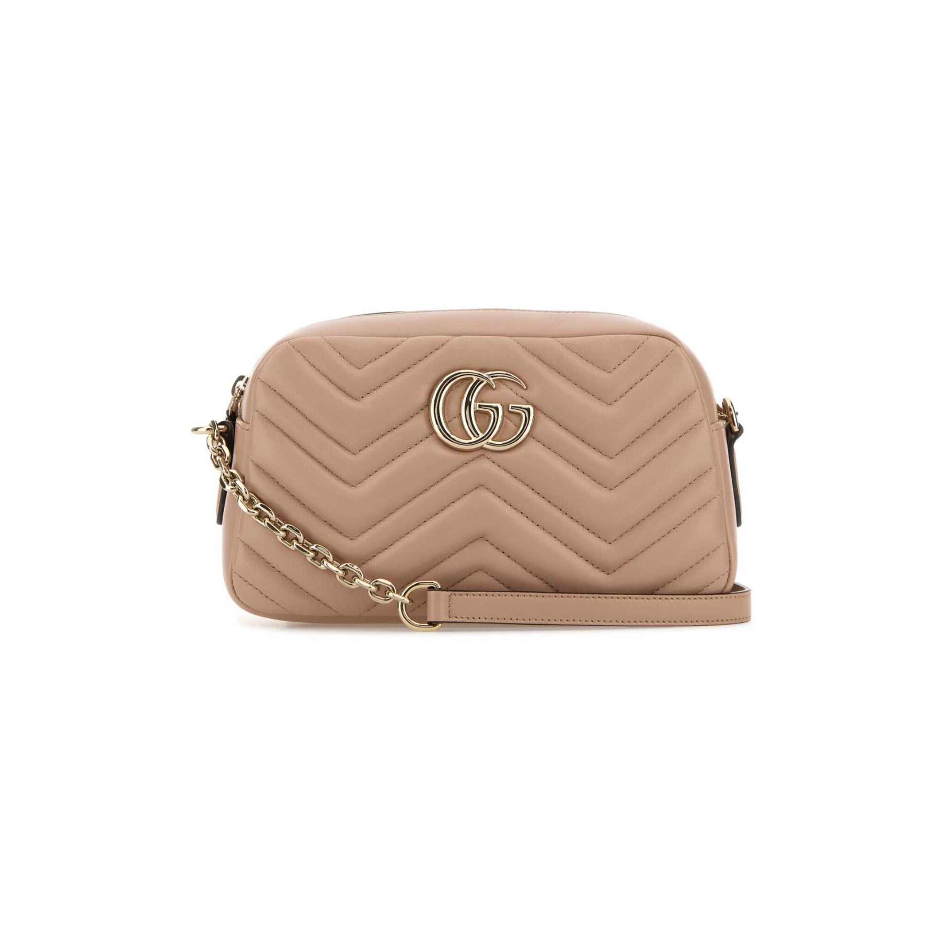 Gucci Mala de Ombro GG Marmont em Pele — Rosa