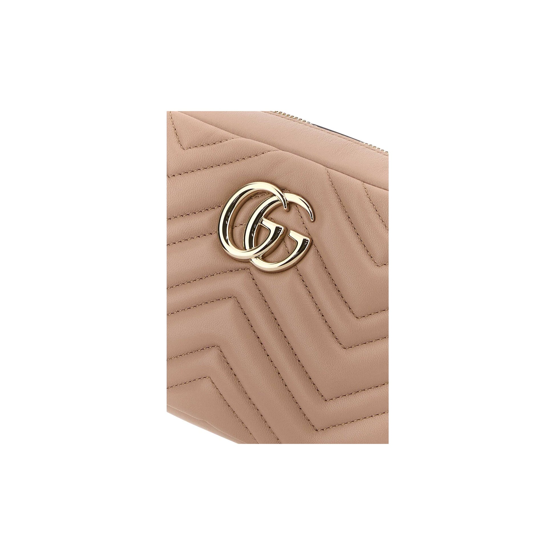 Gucci Mala de Ombro GG Marmont em Pele — Rosa